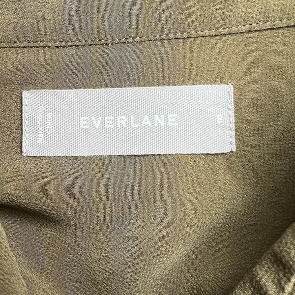 Everlane Silk Green Women’s Button Up Long Sleeve Blouse Size Medium - Picture 3 of 5